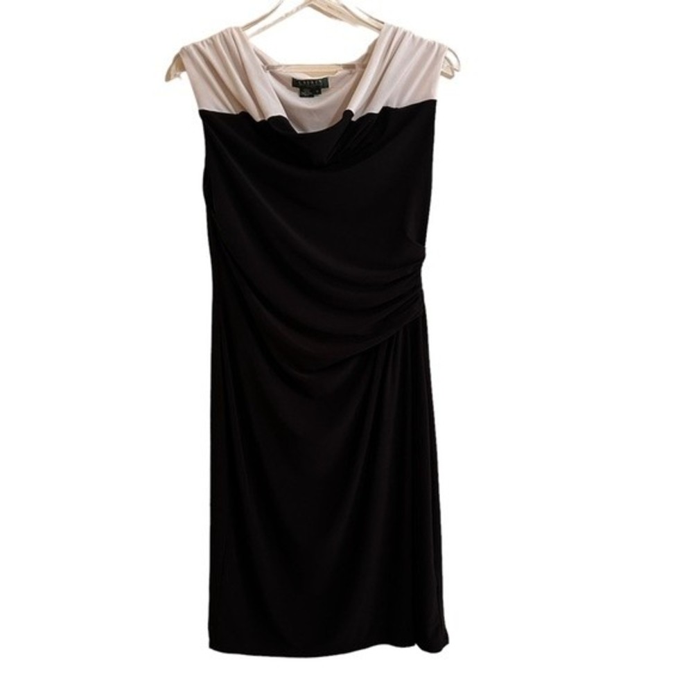 LAUREN RALPH LAUREN WRAP DRESS WOMANS SIZE 10 sleeveless wedding ruching office
